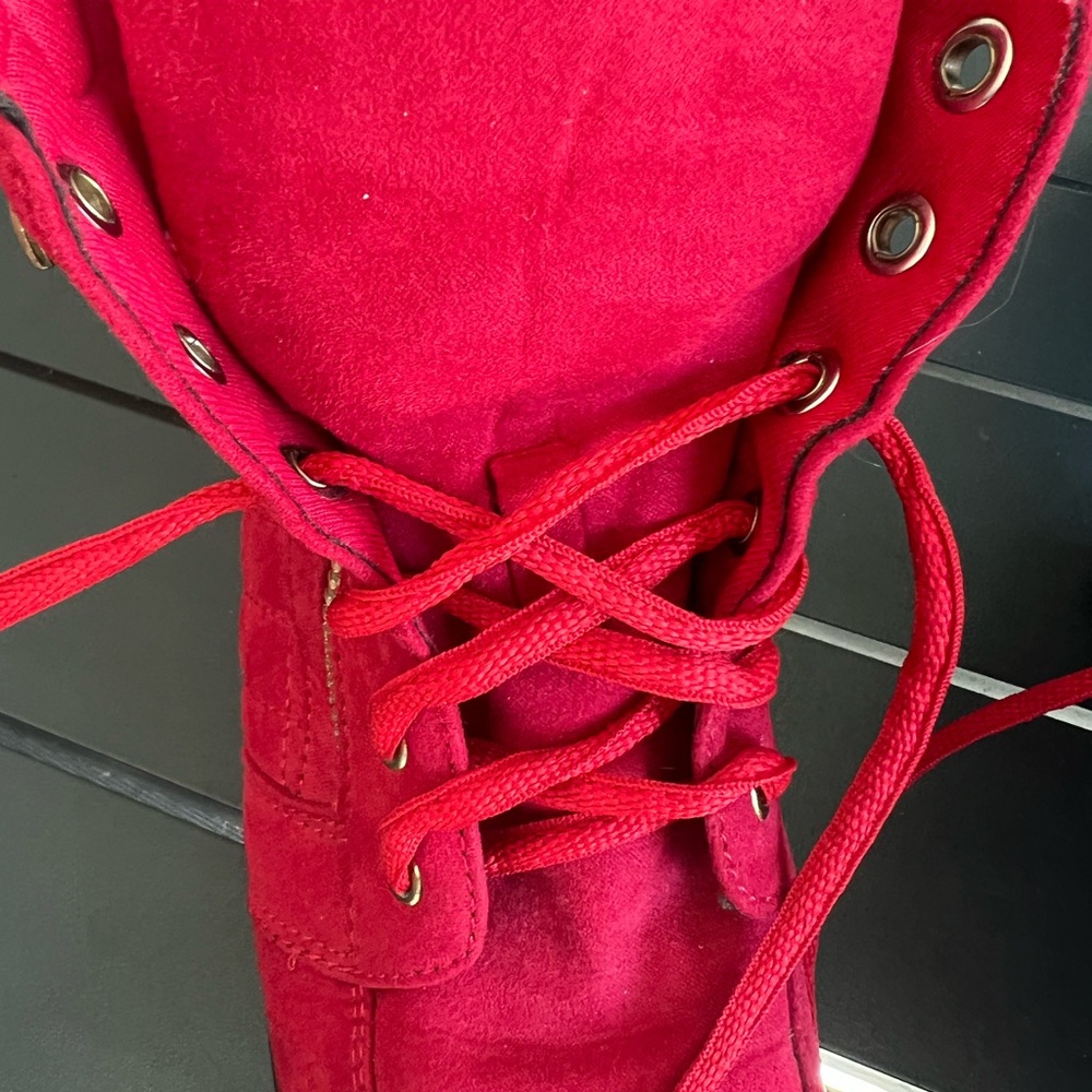 Forever 21 Red Quilted Sneakers - Picture 8 of 9